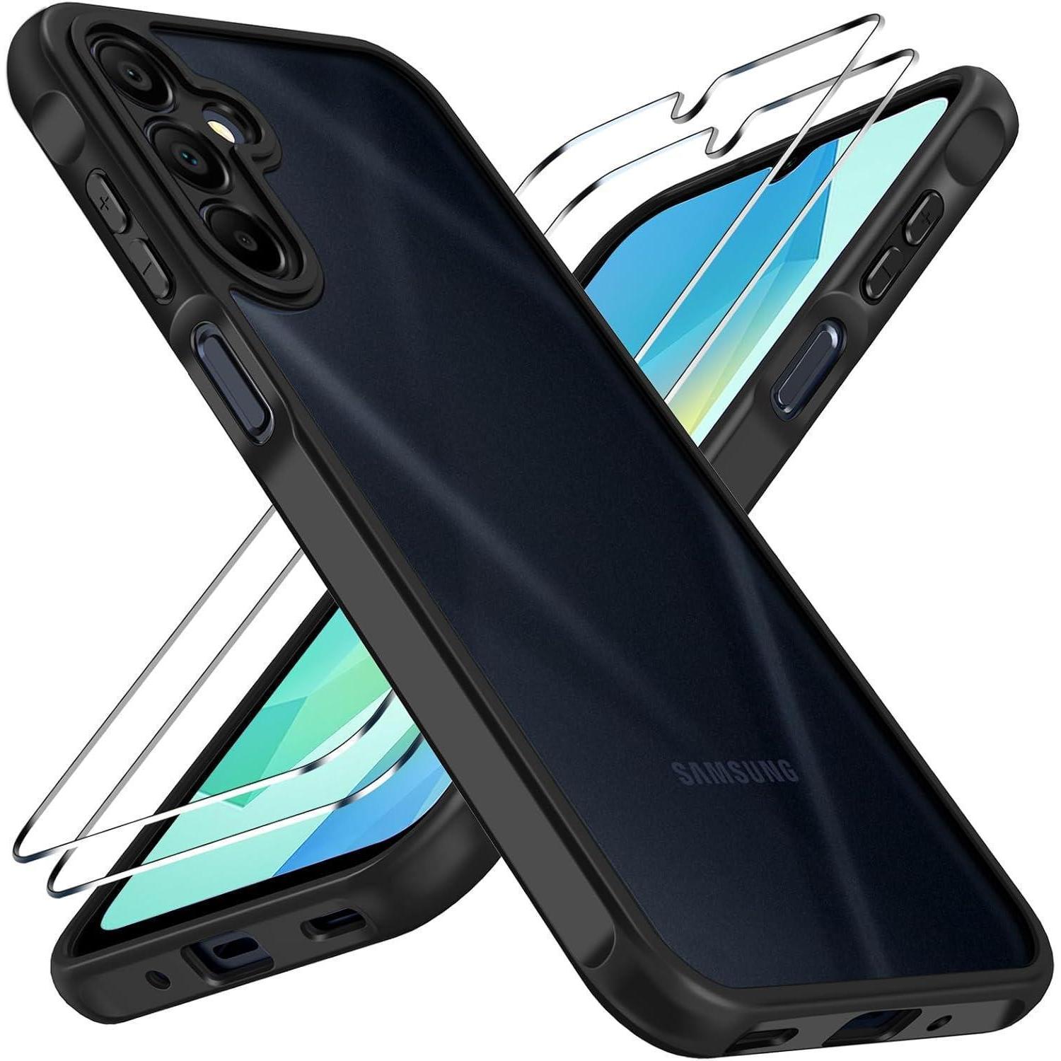 Handyhülle Panzerglas Stoßfest Samsung Galaxy A16 4g 5g Schwarz