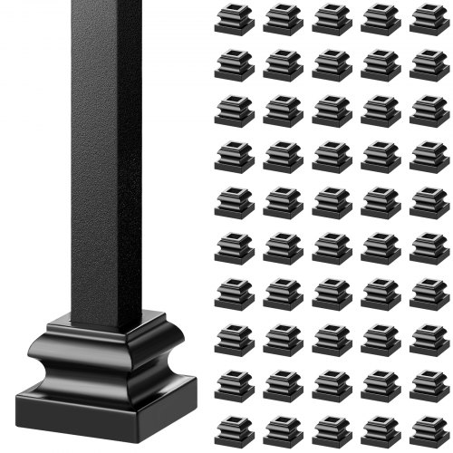 50er-set Pfostenträger Aluminium Pfostenschuh Pfosten Aufschraubhülse Aufschraubhülse Stützenfuß Geeignet Für Treppengeländer Einzeldrehungen Doppeldrehungen Doppelkörbe 34,5 X 34,5 X 26,5 Mm