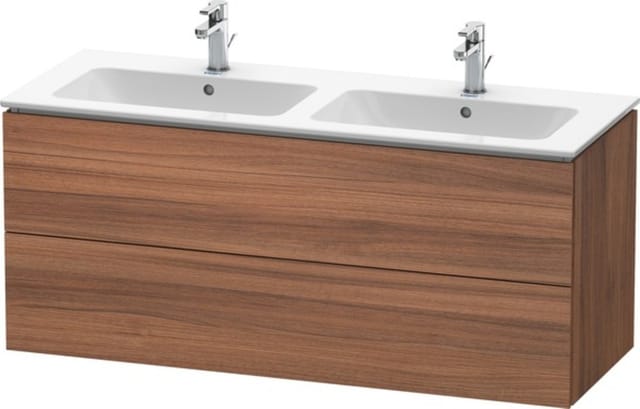 Duravit Waschtischunterschrank L-Cube 129x48,1x55cm, 2 SBK, wandhängend, Nussb Nat