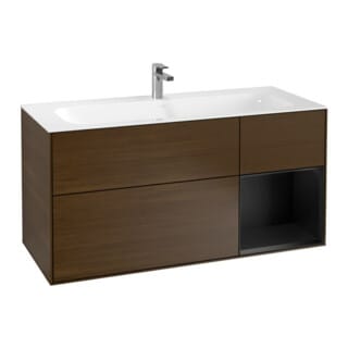 V&B Waschtischunterschrank Wandbeleuchtung Finion 119,6x59,1cm, Reg re bla m Lac, wal ven