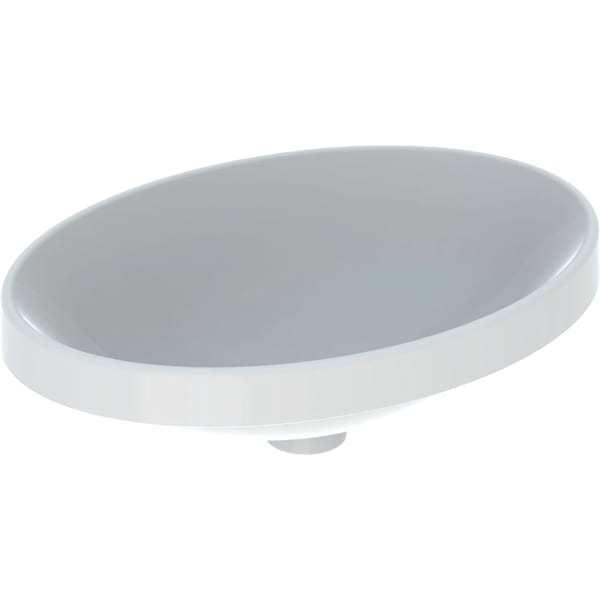 Geberit Einbauwaschtisch VariForm 55x40cm, o HL, o Ü, ov., US glas. / we.