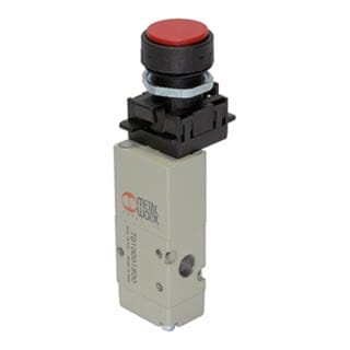 Riegler - 3/2-wegeventil, Manuell, Druckknopf, Nc, Monostabil, G 1/8