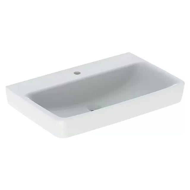 Geberit Waschtisch Renova Plan 75x48cm, Hahnl. mit., o. ÜL, we. K-Tect
