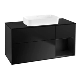 V&B Waschtischunterschrank Finion 120x60 cm, Reg re bla m Lac, bla m Lac