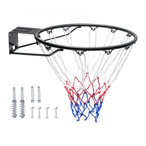 Basketballkorb Hangring Basketballring 485 Mm, Basketball Basketballring Netz 595 X 485 X 120 Mm Qualität-und Sicherheitsgeprüft Indoor & Outdoor, Universal Stabiler Basketballkorb Orange