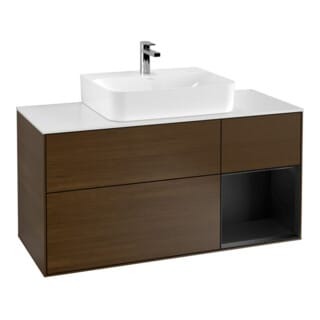 V&B Waschtischunterschrank Wandbeleuchtung Finion 120cm, Pl w m, Reg re bla m Lac, wal ven
