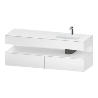 Duravit Einbauwaschtisch-Möbel-Set Qatego 160x50x60cm, Kon-WTU, B, Beck. re, we ma