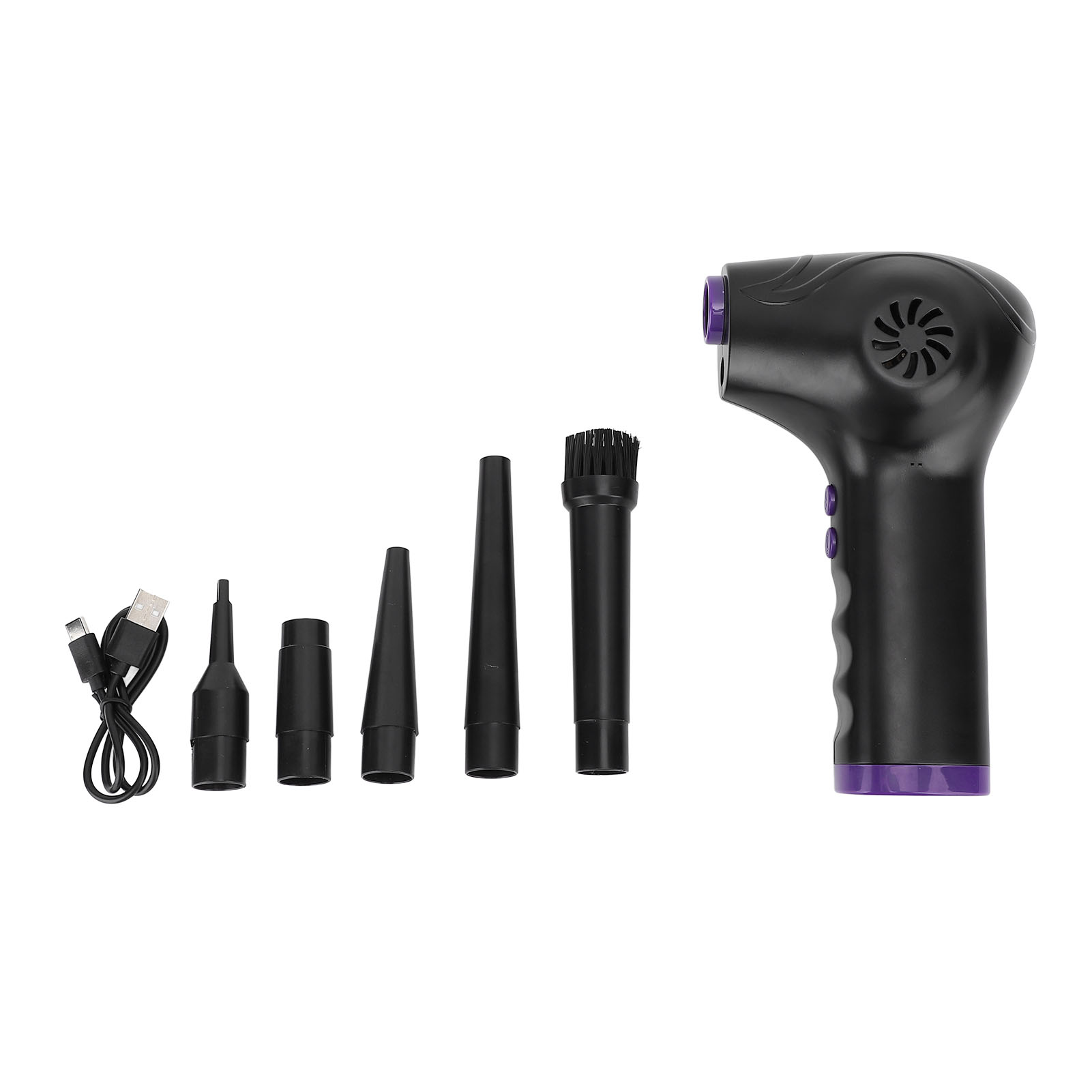 Air Duster 60000 U/min, 2 Geschwindigkeiten, Leistungsstarker Staubbläser, Tragbarer, Wiederaufladbarer Tastaturreiniger Mit 5 Düsen Und Licht.