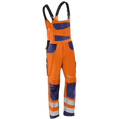 Kübler Latzhose REFLECTIQ PSA 2 warnorange/dunkelblau Form 3207 Größe 23K