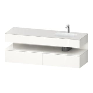 Duravit Einbauwaschtisch-Möbel-Set Qatego 160x50x60cm, Kon-WTU, B, B re, we hgl