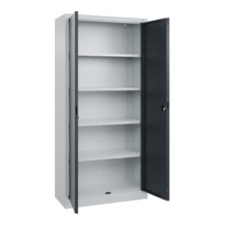 C+P Büro-Flügeltürenschrank Basis PLUS, 1950x930x400mm, 7035/7016
