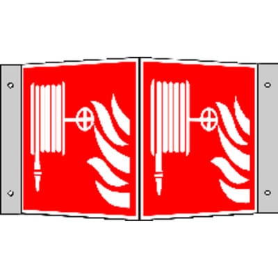 SafetyMarking Brandschutzschild Alu B200xH200 mm Winkel Löschschlauch langnachleuchtend