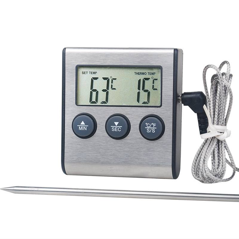 Fleischthermometer, Lebensmittelthermometer Mit Sonde, Geeignet Zum Grillen Von Fleisch, Wasser, Milch, Wein, Flüssigkeiten Usw.