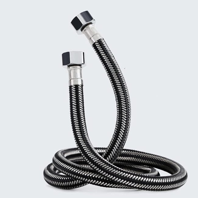 2 Meter Langer, Geflochtener Schlauch, Verbindungsschlauch (g1/2 X G1/2) Mit Edelstahlgeflecht, Wasserzulaufschlauch