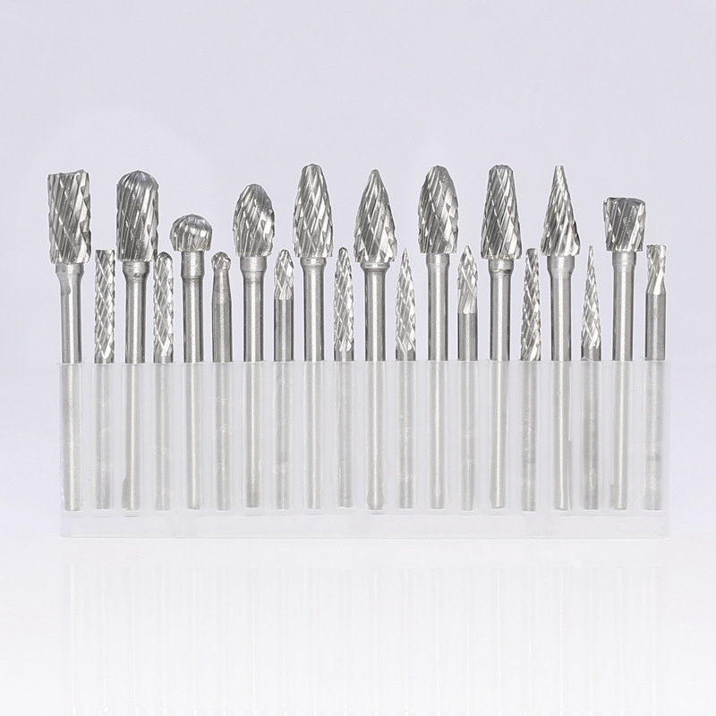Ein Set Aus 20 Ultraharten Wolframkarbid-rotationsfeilen, Geeignet Für Rotationswerkzeuge, 3 Mm Griff.