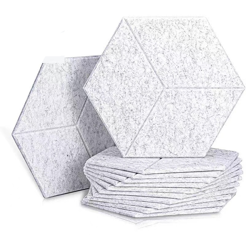 Hochdichte, Selbstklebende, Sechseckige Schallschutzplatten Für Wände, Türen Und Decken, 12er-pack (hellgrau)