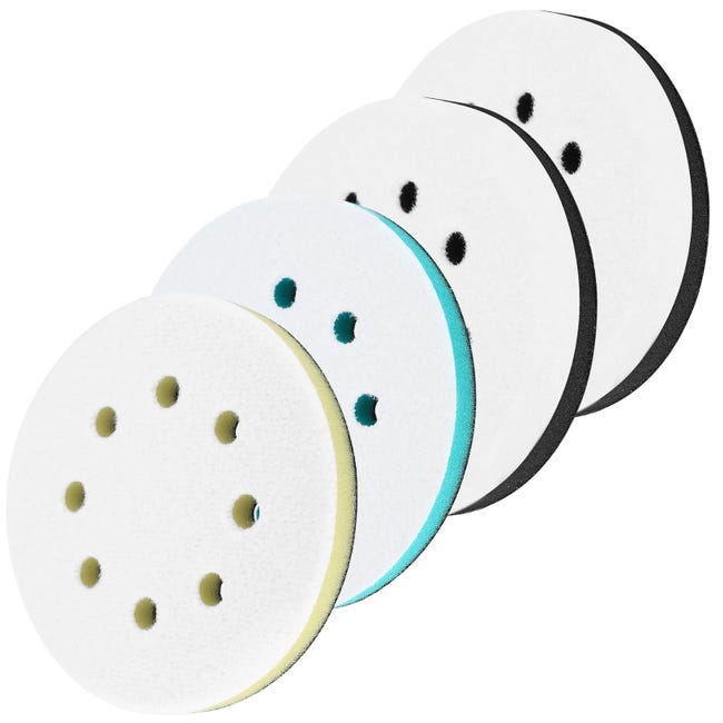 Vier 125 Mm Schaumstoff-schleifpads, Weiche Pads, Geeignet Für Schienenbohrmaschinen, 8 Löcher.