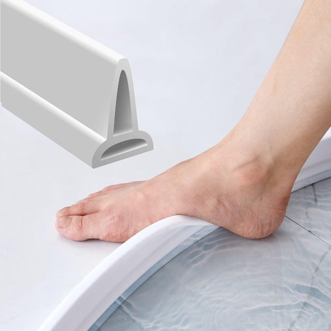 2 Meter Lange Badezimmer-dichtungsleiste, Silikondichtung, Duschwassersperre, Nass-/trockentrennstopfen