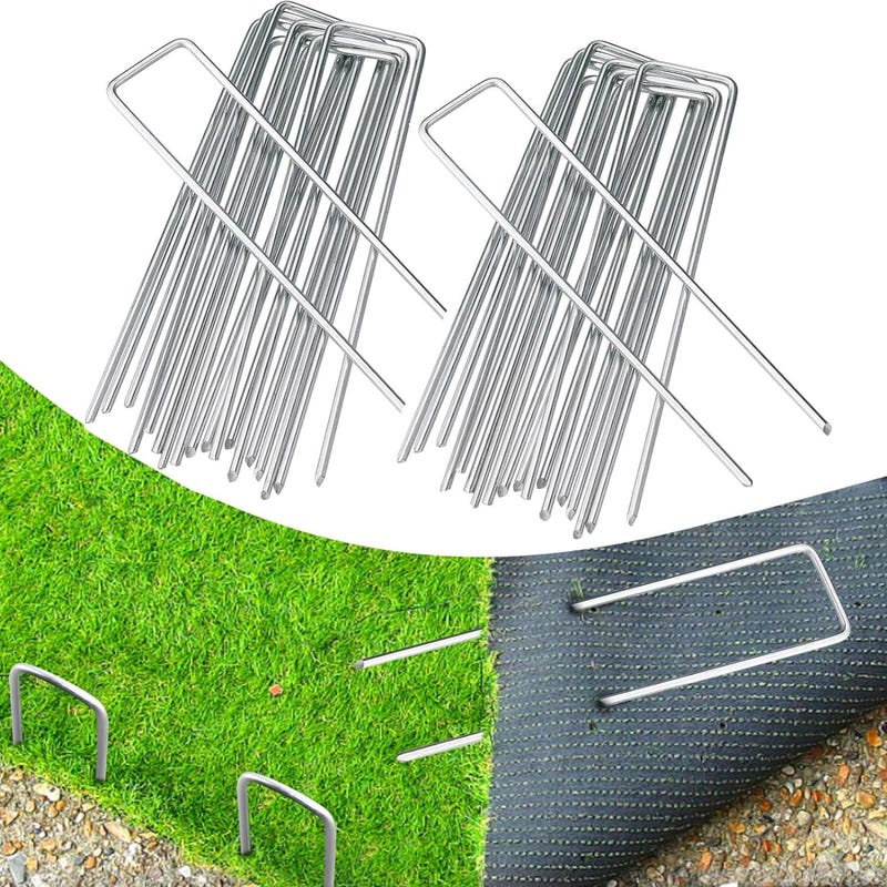 50 Stück 30 Cm Lange Gartenpfähle, Verzinkte Landschaftsnägel Für Unkrautvlies, Robuste Rasennägel