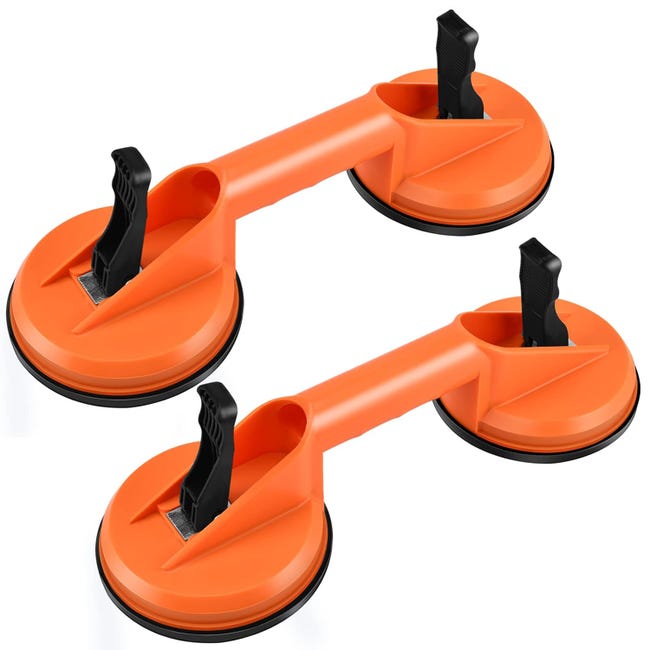 Zwei Saugnäpfe Für Glas Und Keramikfliesen, Zweifarbig Orange, Saugnäpfe Aus Aluminiumlegierung Für Glas.