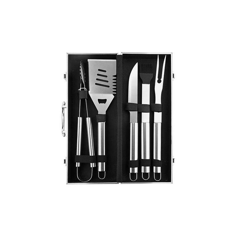 5-teiliges Grillbesteck-set Aus Edelstahl. Hochwertig, Ideal Für Familien.hohe Qualität, Die Ideale Wahl Für Familien.