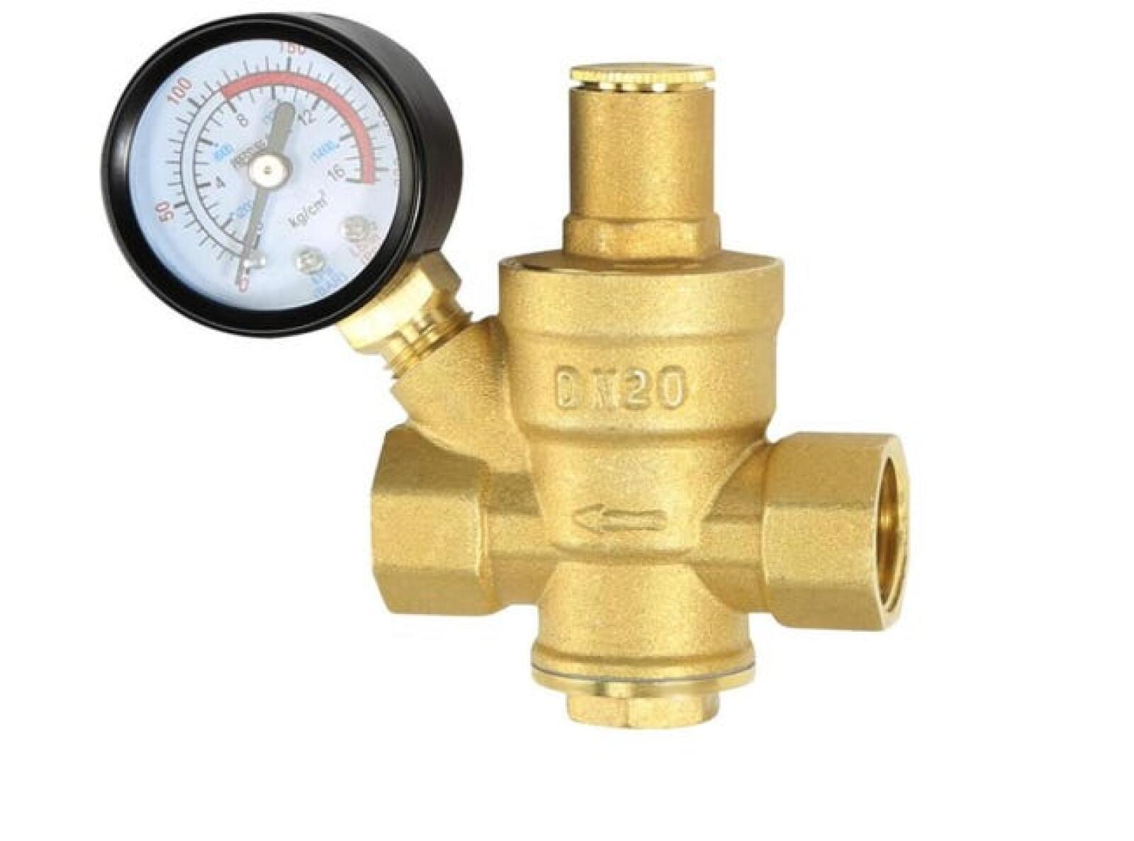 Dn20 6-punkt-druckminderventil Mit Manometer, Aus Hochfestem Messing, Druckbegrenzungsschalter.