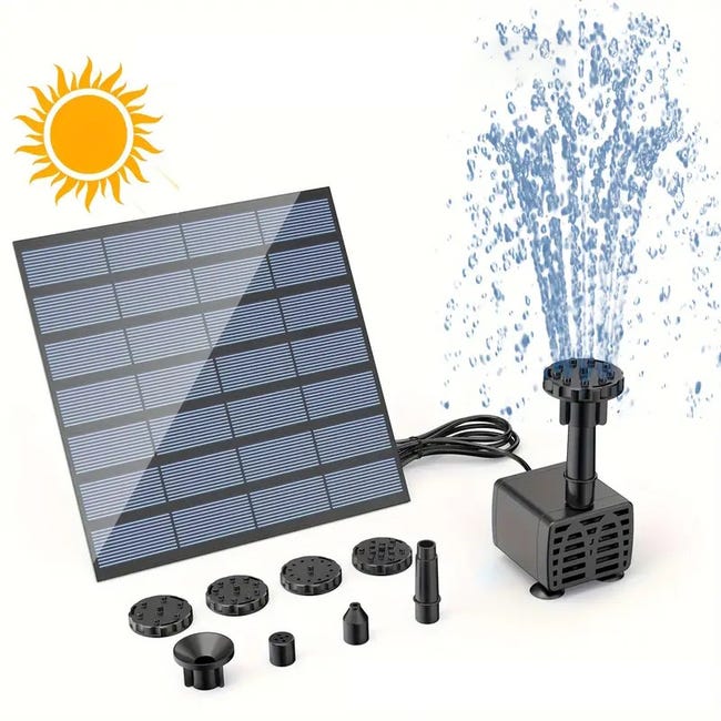 Diy-solarwasserpumpen-set Für Gartenbrunnen, Solarpumpe Mit 6 Düsenhohe Qualität, Die Ideale Wahl Für Familien.