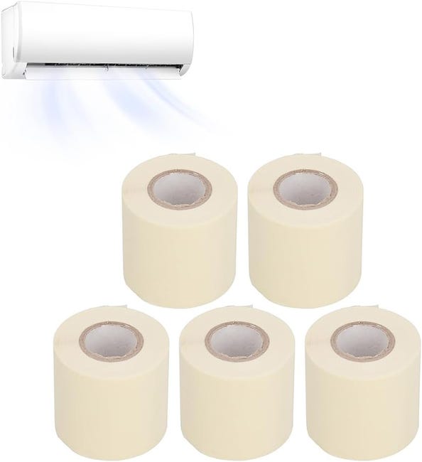 Dichtungsband Für Klimaanlagen, 60 Mm Breites, Hochfestes Pvc-isolierband Für Kupfer-klimaanlagenkanäle, 5 Stück