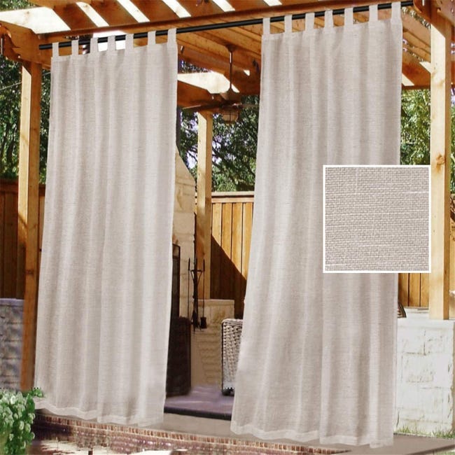 Set Aus Zwei Wasserdichten Outdoor-vorhängen, 241 Cm Lang X 132 Cm Breit - Klettverschluss, Uv-beständig.