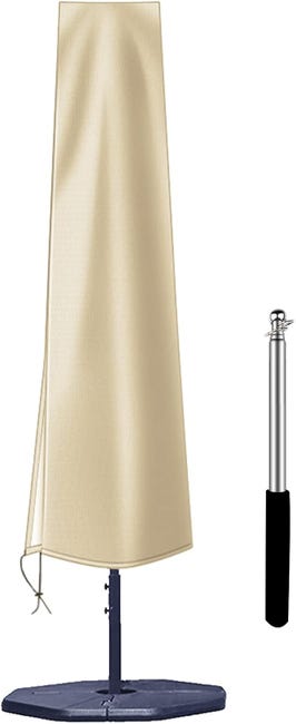Gerader Regenschirmüberzug Aus Wasser- Und Staubdichtem Oxford-gewebe, Maße: 200 X 30 X 50 (inkl. Stützstange) (beige).