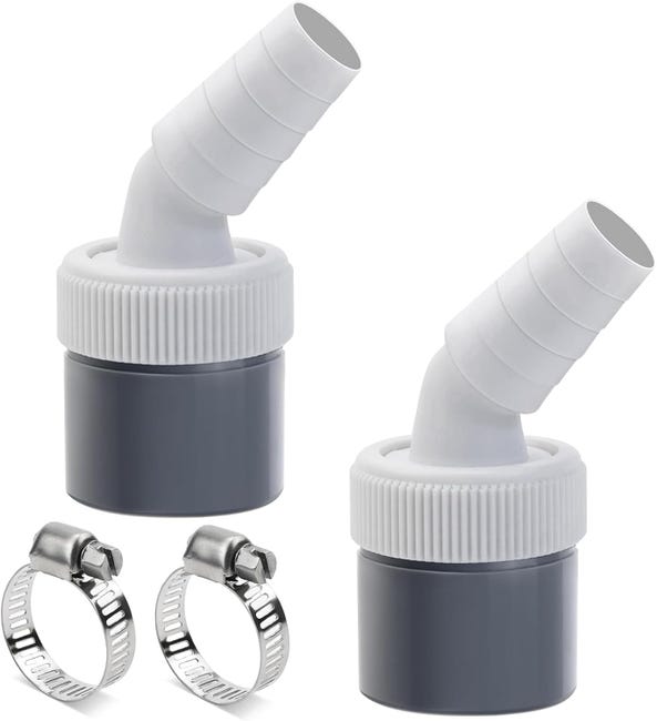 Zweiteiliger Ablaufadapter Für Geschirrspüler Und Waschmaschine, Mit 2 Schlauchschellen.