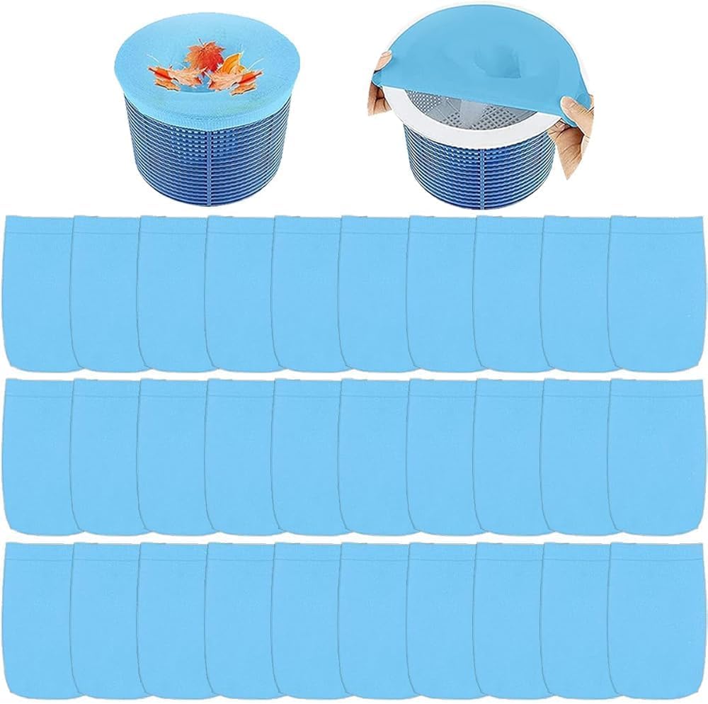 Packung Mit 30 Poolskimmersocken, Netzreiniger Und Zubehör, Blauhohe Qualität, Die Ideale Wahl Für Familien.