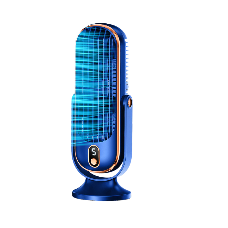 Turmventilator, Tragbarer Tischventilator, 5-stufiger Ventilator, Leiser Tischventilator, Blau