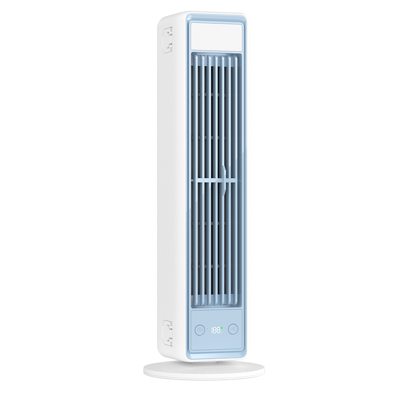 Geräuschloser, Oszillierender, Tragbarer Turmventilator Ohne Rotorblätter, 5 Einstellbare Geschwindigkeitsstufen, Leiser Betrieb (hellblau).