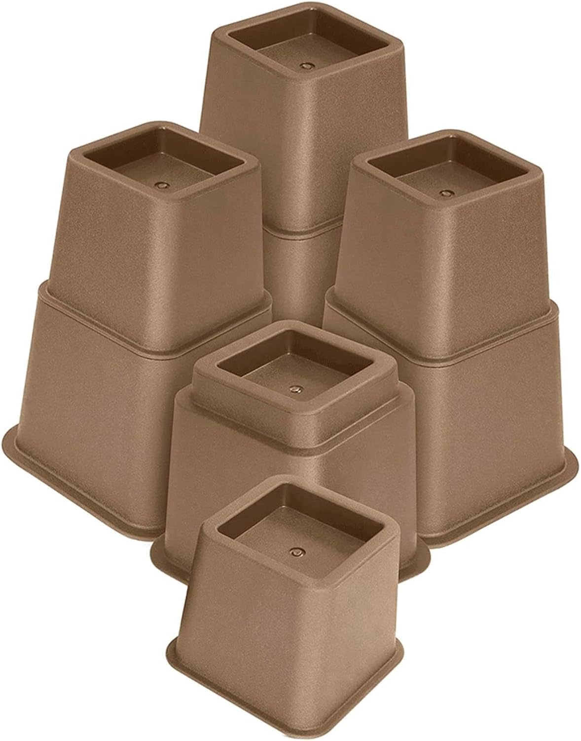 Verstellbare 8-teilige Seitenregale (4 Hohe, 4 Niedrige) - Platzsparende Seitenregale Für Betten, Tische Und Sofas (braun)