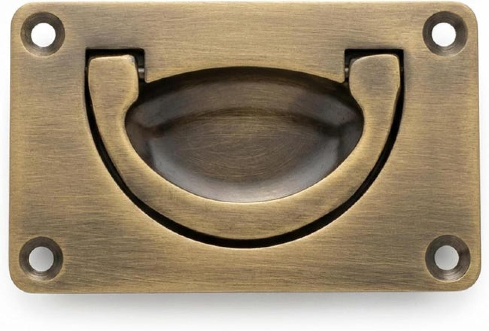 Versenkte Scharniergriffe, Geeignet Für Möbelschubladen, Aus Verdecktem Messing Mit Scharnierring Und Bronzefinish.