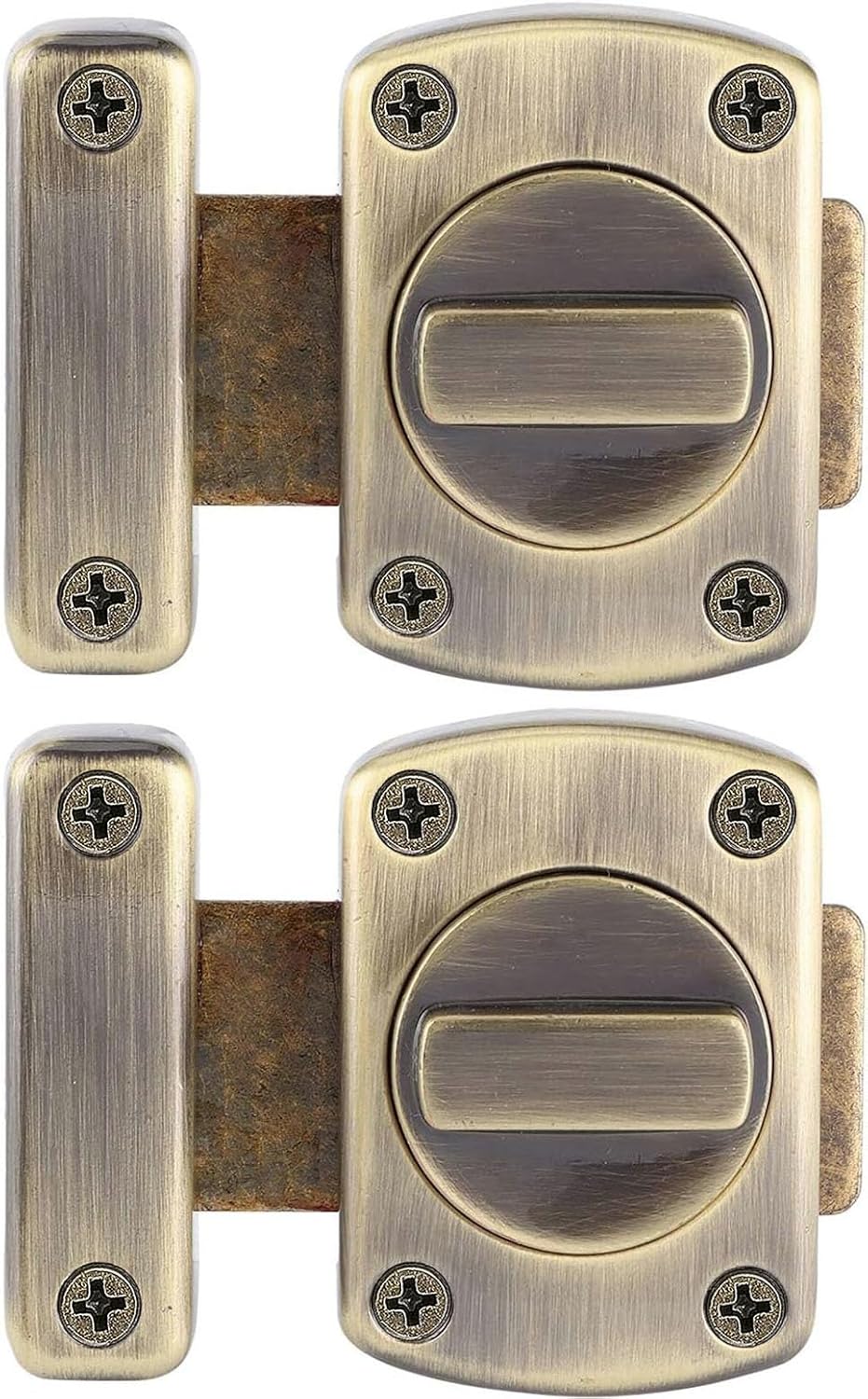 Set Mit 2 Badezimmertürschlössern, Drehbaren Schrankfensterschlössern, Gebürstetem Edelstahl (kupfer)