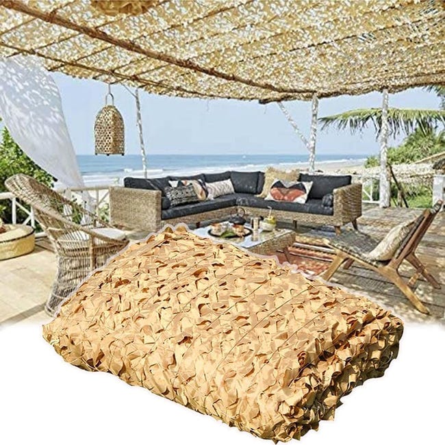 Gelbes Tarnnetz - Beiges Sonnenschutznetz In Militärqualität - Sonnensegel, Sonnenschutz (abmessungen: 3 X 3 Meter)