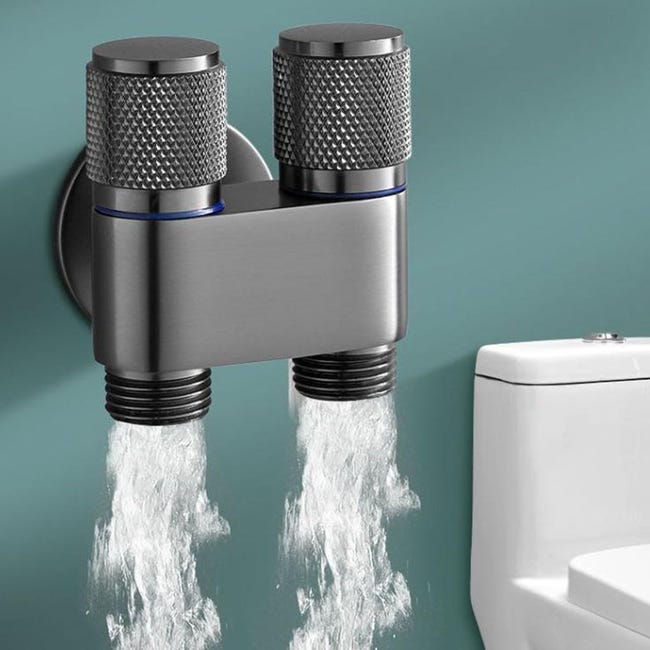 Schwarzer Wc-wasserhahn, Doppelventil, 20-mm-tragbare Bidetdüse.hohe Qualität, Die Ideale Wahl Für Familien.