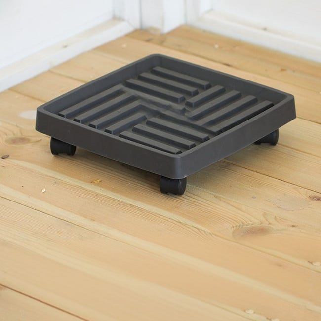 Mobiler Pflanzenständer Für Blumentöpfe Mit Rollen, Stabiler Kunststoffschale, Leicht Zu Bewegen, Multifunktional, 27 × 31 × 6,3 Cm