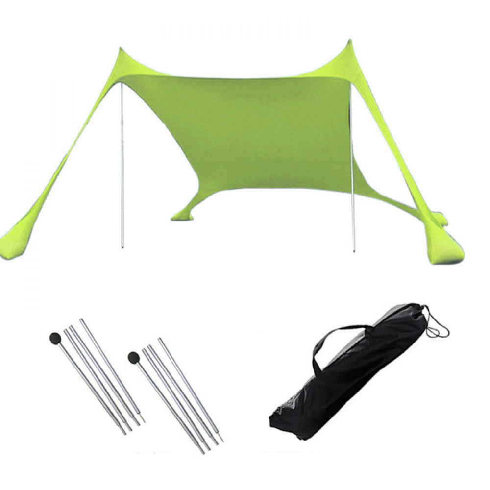 Faltbares Strandzelt Mit 2 Stangen Und 1 Tragetasche, Ideal Für Strand, Camping Und Outdoor-aktivitäten (grün), 200 X 160 X 150 Cm