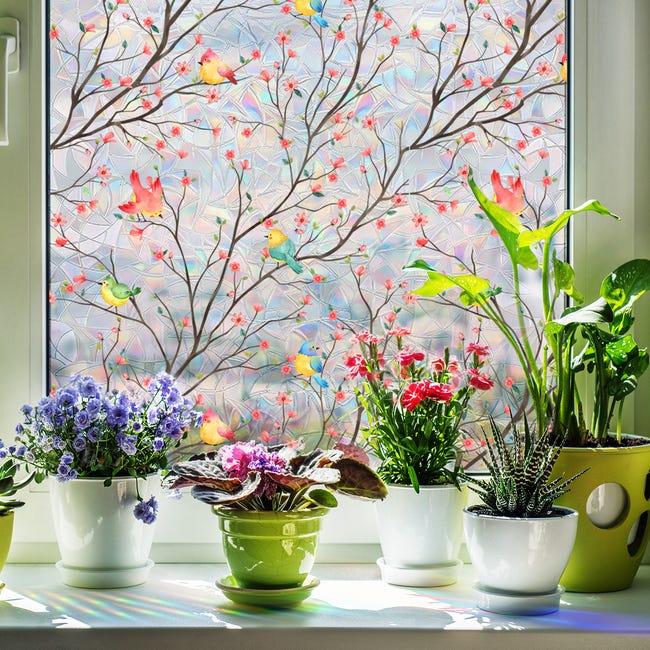 Dekorative Fensterfolie, 40 × 120 Cm, Farbig, Doppelseitig Elektrostatisch Klebend, Geeignet Zur Dekoration Von Wohnzimmern.
