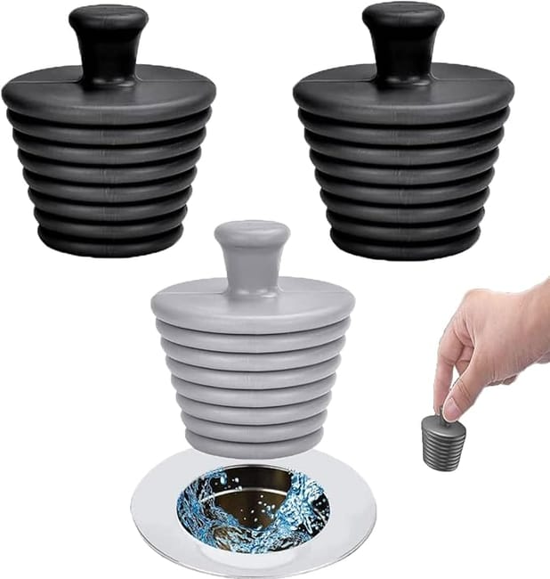 Set Aus Drei Badewannenstöpseln, Silikon-abflussstopfen, Universal-abflussstopfen Und Spülbeckenstöpseln.