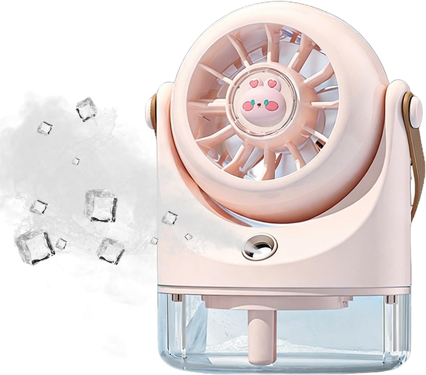 Universeller, Wiederaufladbarer, Leistungsstarker Und Erfrischender Sprühventilator – Kompakter Und Tragbarer Tischventilator – Pink