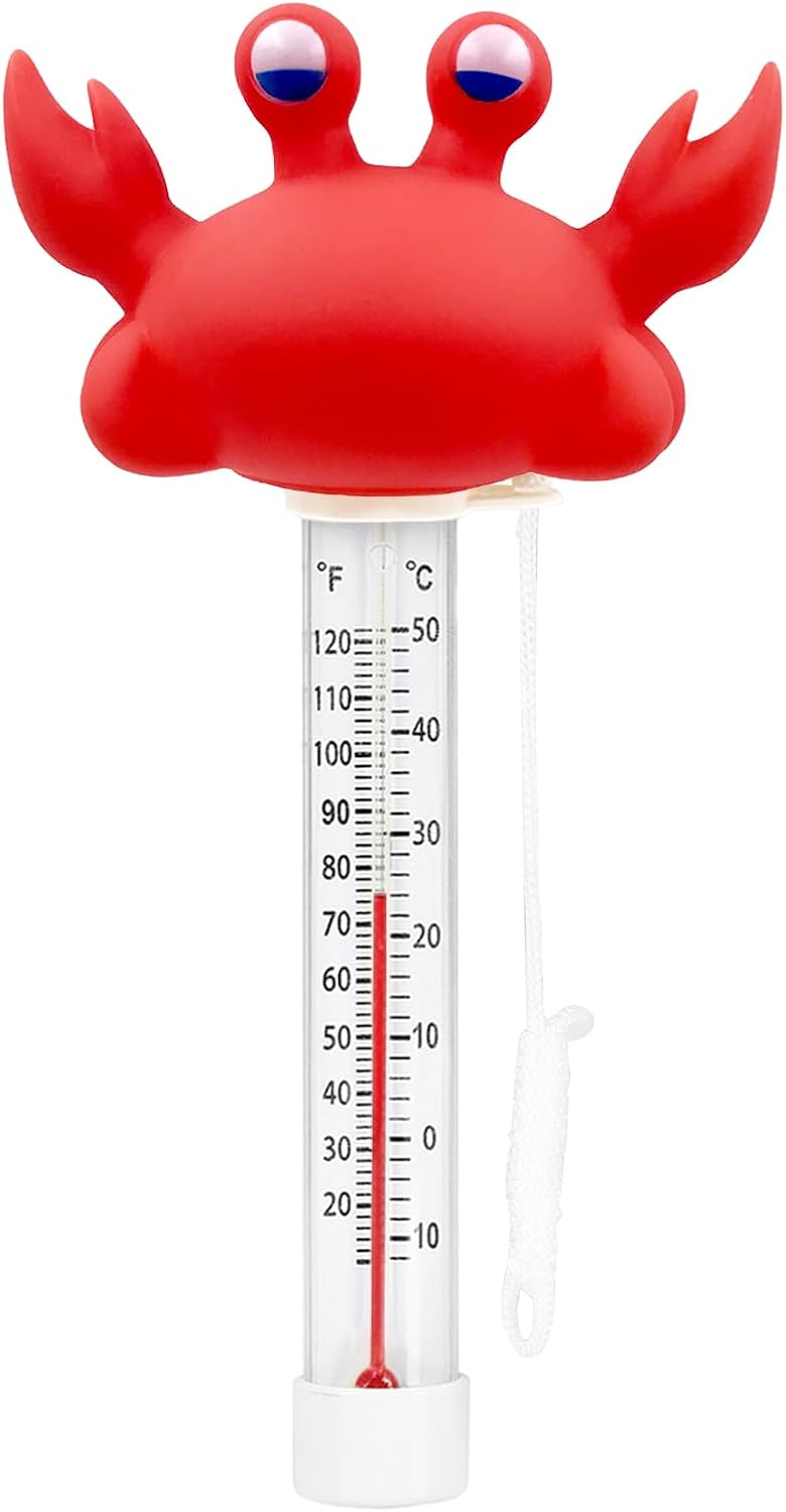 Schwimmendes Poolthermometer, Poolthermometer, Krabbenmotiv, Poolzubehörhohe Qualität, Die Ideale Wahl Für Familien.