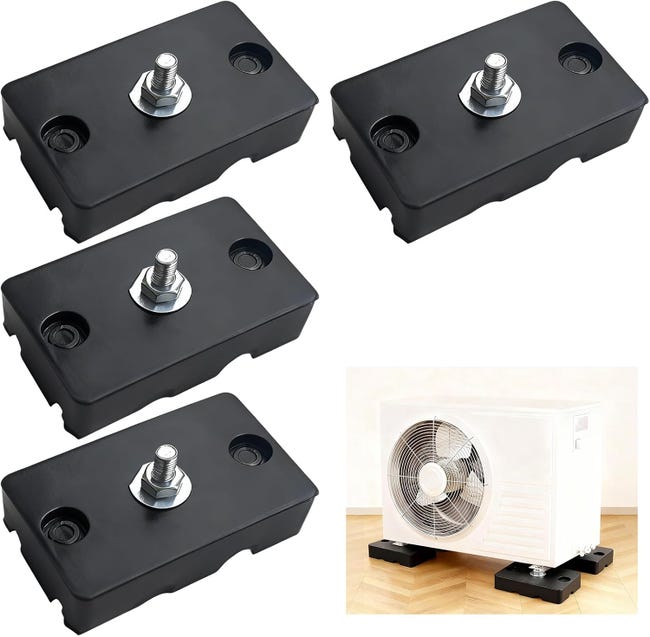 4-teiliges Set Inklusive Geräuscharmer Klimaanlagenhalterungen, Antivibrationsfüßen Und Antivibrationspads.