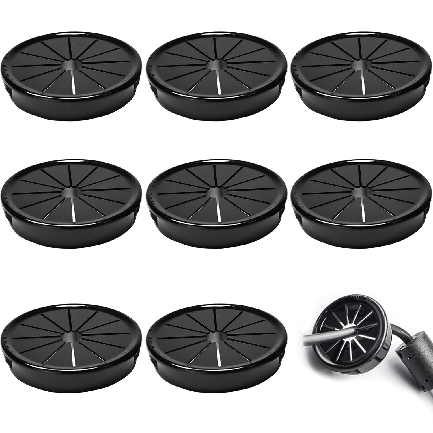 Kabelklemmen, 55 Mm Durchmesser, Runde Nylon-kabelklemmen Für Bürokabel, Schwarz