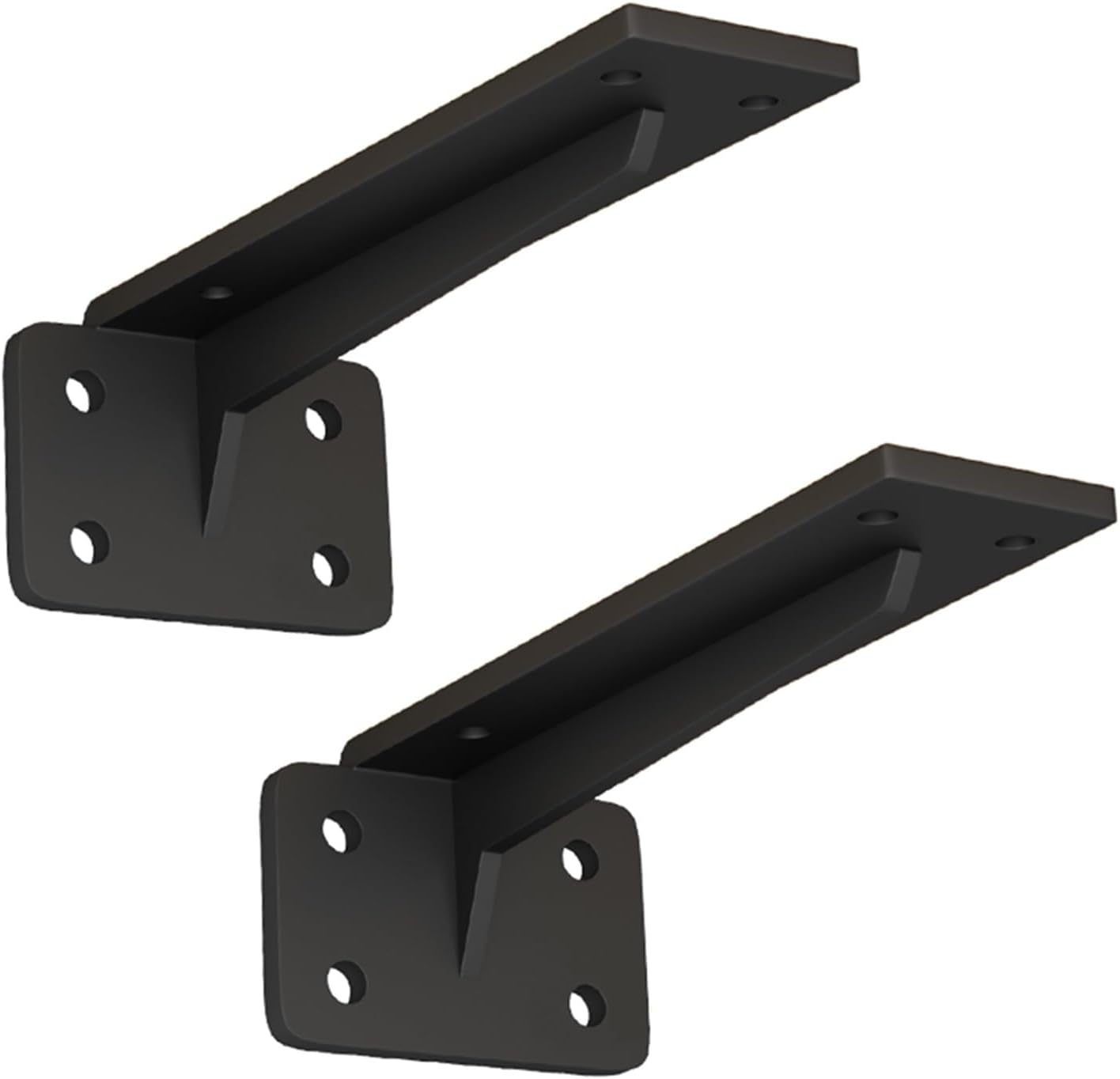 Set Mit 2 Metall-wandregalhalterungen, 90-grad-regalhalterung, Schwebende Wandhalterung Für Die Küche (schwarz, 400 Mm)