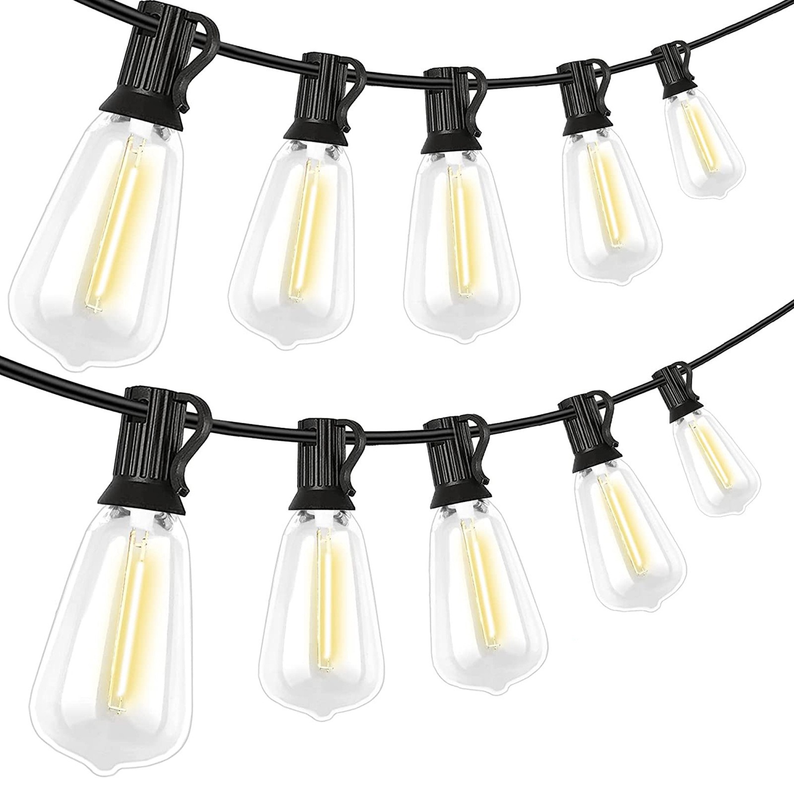 Dekorative Lichterkette Für Den Außenbereich, 15 Meter Lang – 25 St38 Leds – Ip65 Wasserdicht – Warmweißes Licht