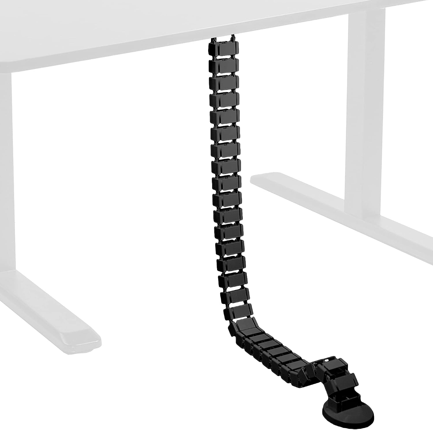 Kabelmanagement-set Höhenverstellbarer Schreibtisch-kabelorganizer, Vier Eingänge, Schwarz, 160 Cm.